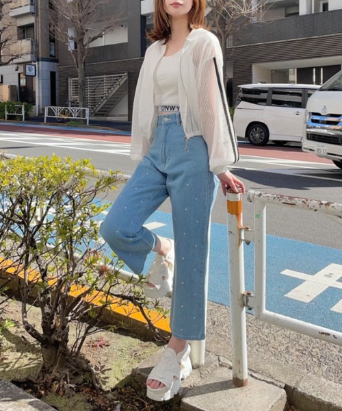 「one way」 ジップアップパーカー FREE アイボリー レディース_画像5
