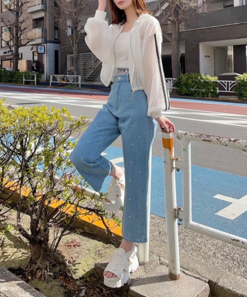 「one way」 ジップアップパーカー FREE アイボリー レディース_画像6