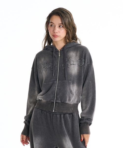 「ROXY」 ジップアップパーカー SMALL ブラック レディース_画像4