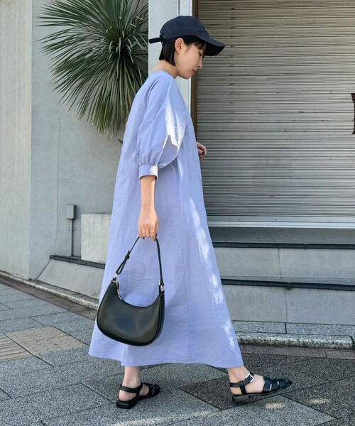 「fredy emue」 7分袖ワンピース 38 カーキ レディース_画像5