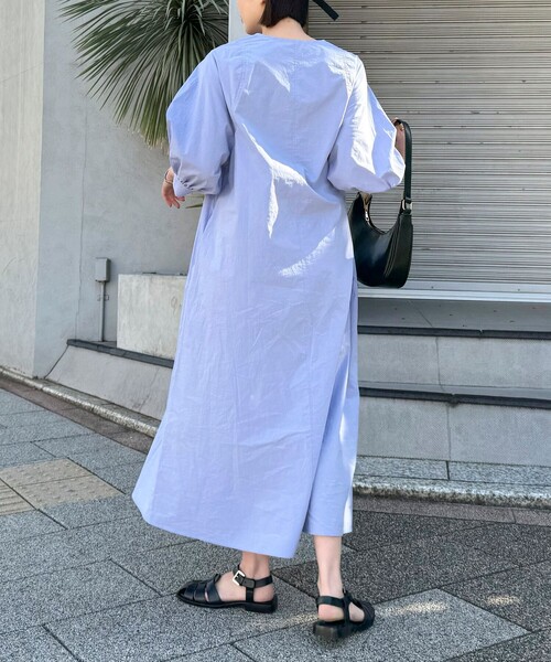 「fredy emue」 7分袖ワンピース 38 カーキ レディース_画像6