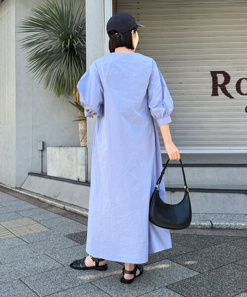「fredy emue」 7分袖ワンピース 38 カーキ レディース_画像7