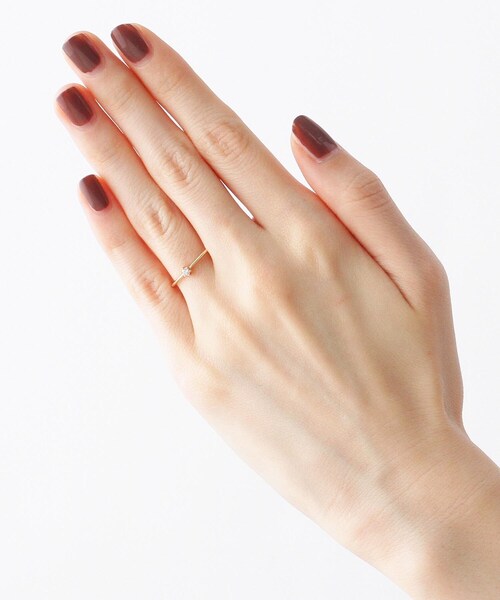 COCOSHNIK（ココシュニック） 指輪 リング K10ダイヤモンド しのぎ6本