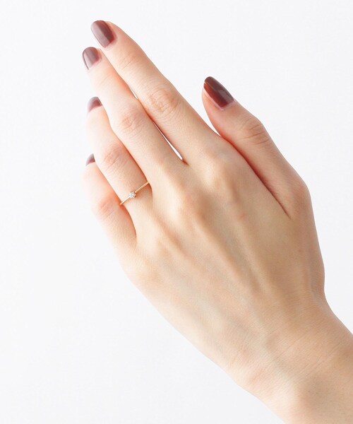 COCOSHNIK（ココシュニック） 指輪 リング K10ダイヤモンド しのぎ6本