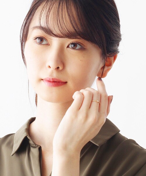 COCOSHNIK（ココシュニック） 指輪 リング K10ダイヤモンド しのぎ6本