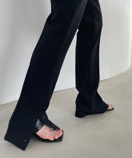 Didot.showroom スラックス パンツ サイドボタンフレア
