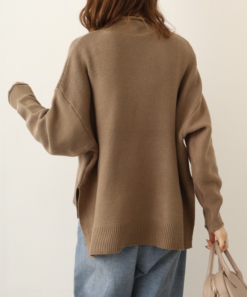 ニット セーター A.N.L ロールネックガーター編みニット レディース ニット セーター A.N.L ロールネックガーター編みニット