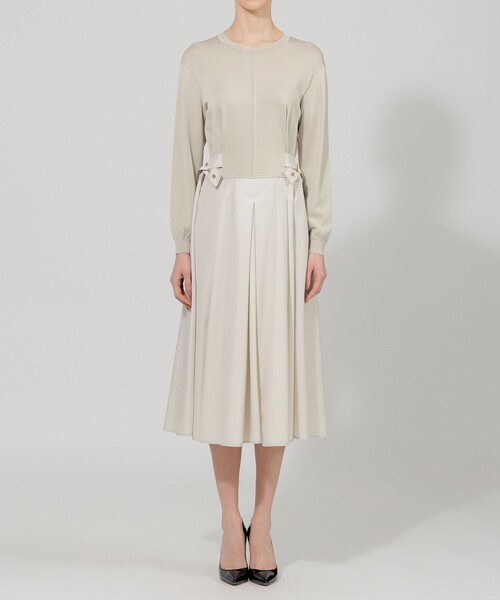 EPOCA ワンピース タフタコンビ ベルトニットドレス : ZOZOTOWN Yahoo 