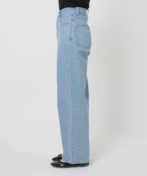 【美品】エディットフォールル ドット　デニム　34 EDIT. FOR LULU パンツ デニム ジーンズ ドットハイウエスト