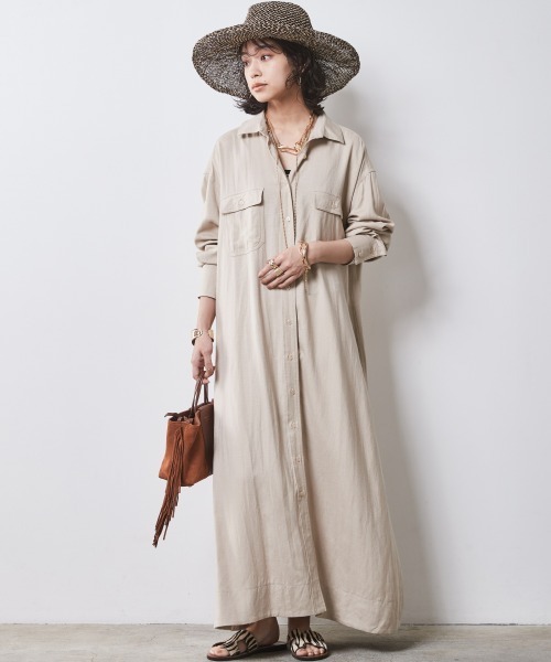 CHIC STYLE（シックスタイル） ワンピース 「大きいサイズ」レーヨン麻