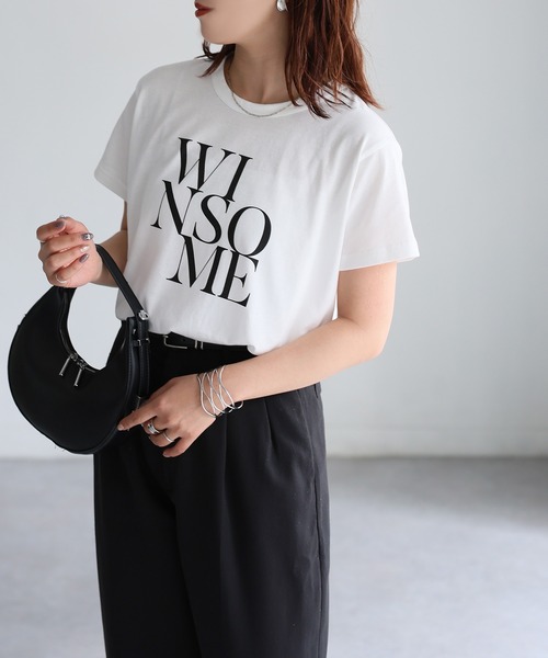 Riberry（リベリー） tシャツ 半袖 WINSOMEプリントレタリングTシャツ