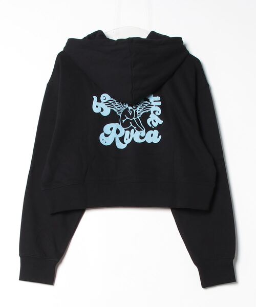 パーカー RVCA/ルーカ ショート丈パーカー バックプリント BE044-015 レディース RVCA パーカー RVCA/ルーカ ショート丈パーカー バックプリント