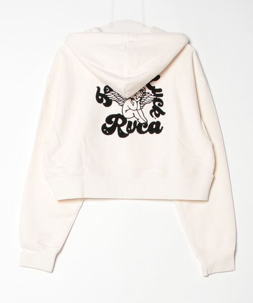 パーカー RVCA/ルーカ ショート丈パーカー バックプリント BE044-015 レディース RVCA パーカー RVCA/ルーカ ショート丈パーカー バックプリント