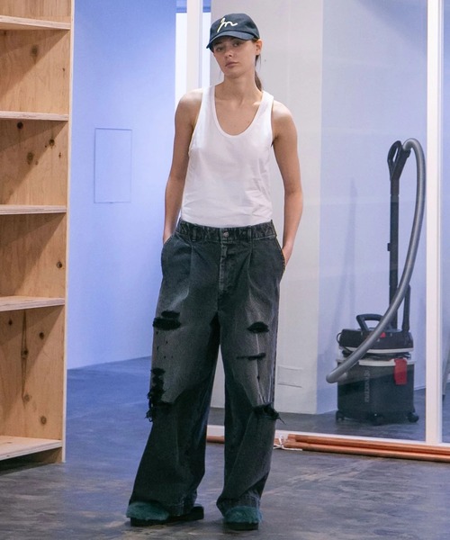 【16AW my beautiful landlet デニムサスペンダーパンツ】 16SS my beautiful landlet デニムサスペンダーパンツ】 パンツ