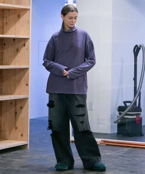 【16SS my beautiful landlet デニムサスペンダーパンツ】 my beautiful landlet - 【残りわずか】ワイドデニムパンツ
