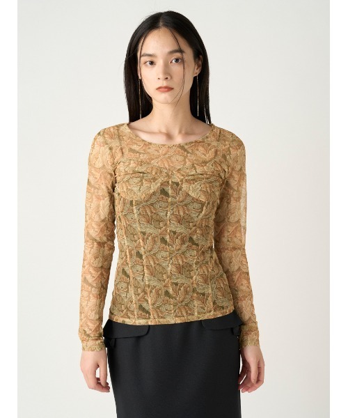 tシャツ 「WilliamMorris」ビスチェライクシアーチュールトップス レディース