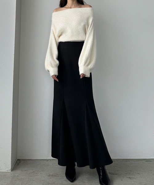 Louere（ルエレ） スカート 「選べる2素材 ヘリンボーン/もっちり生地