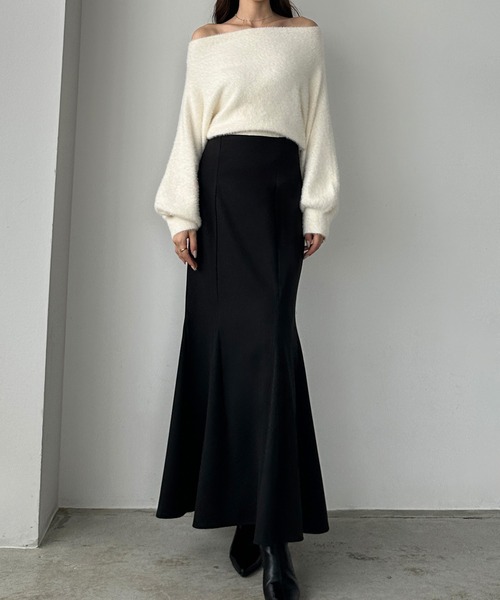 Louere（ルエレ） スカート 「選べる2素材 ヘリンボーン/もっちり生地