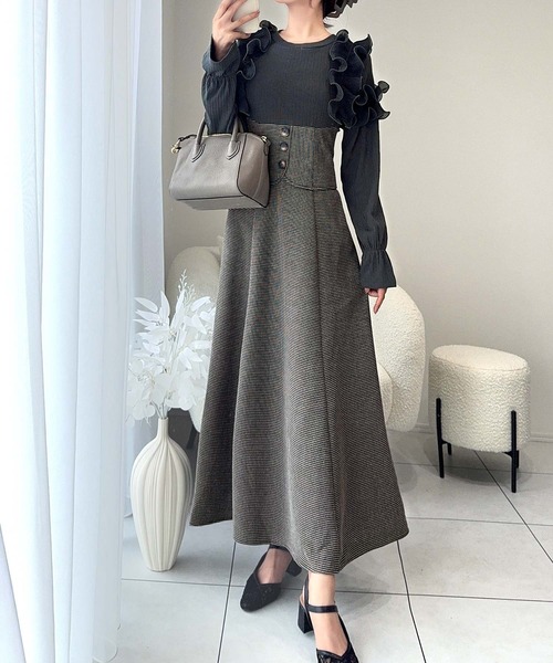 美品⭐︎Milly ワンピース Milly - Milly ミリー ワンピース -(M位) 青x黒(総柄) 【古着