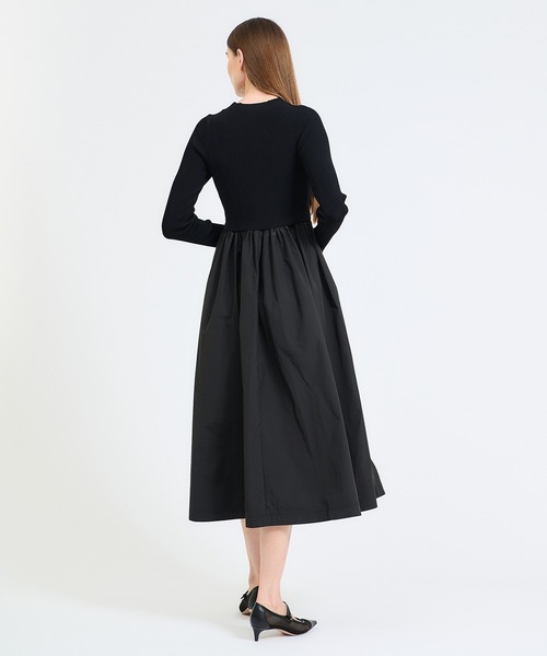 エストネーション　ジャガードニットコンビワンピース黒　フリーサイズ エストネーション ジャガードニットコンビワンピース黒 フリーサイズ