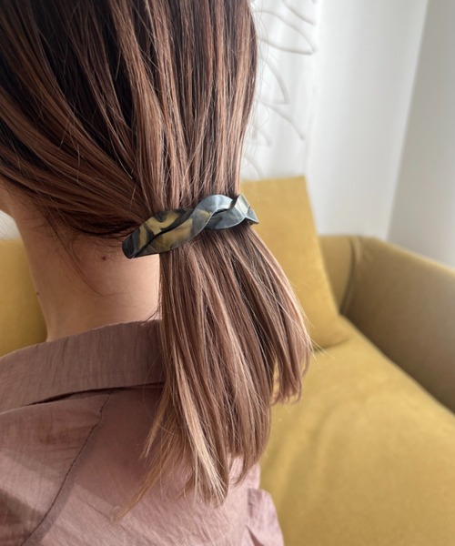 ciite' ヘアクリップ ツイストマーブルアクリル バレッタ : ZOZOTOWN