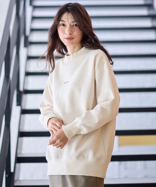 ANY（エニィ） tシャツ 「洗濯機可」裏起毛スウェットハイネックプル