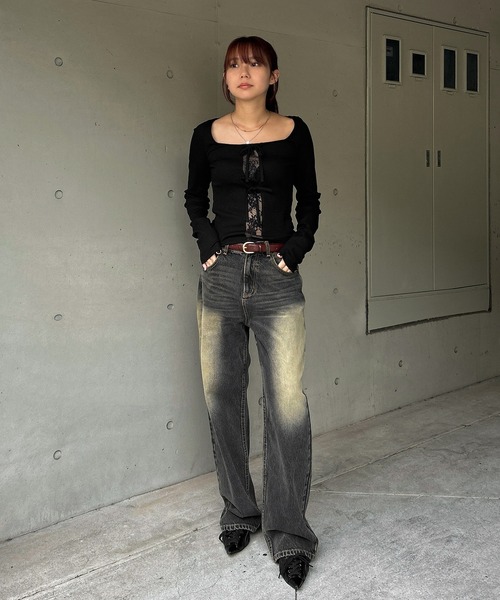 ACLENT ジーンズ デニム デニムパンツ ボーイフレンドビンテージ