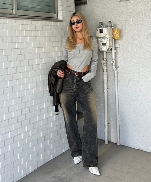 ACLENT ジーンズ デニム デニムパンツ ボーイフレンドビンテージ