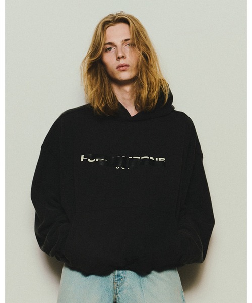 FORSOMEONE スエットパーカー サイズ48 FORSOMEONE パーカー TAPE LOGO HOODIE メンズ レディース