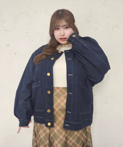 Louiosy（ルオシー） ジャケット ノーカラージャケット 「大きいサイズ