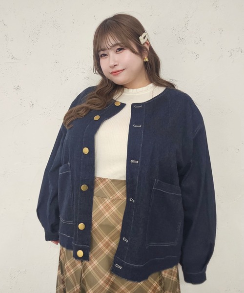 Louiosy（ルオシー） ジャケット ノーカラージャケット 「大きいサイズ