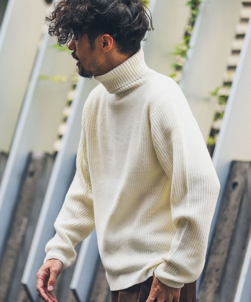 「URBAN RESEARCH Sonny Label」 タートルネックニット X-LARGE ホワイト メンズ_画像8