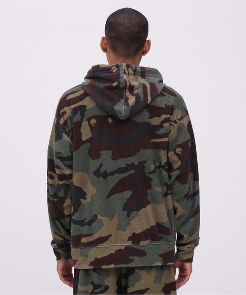 【AVIREX/アヴィレックス】パイル 迷彩 ジップアップ フーディー 直営店限定》PILE CAMO ZIP UP HOODIE / パイル カモ ジップ