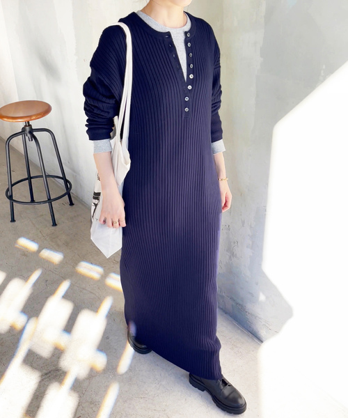 Spick＆Span 「Spick & Span」 ニットワンピース FREE ネイビー
