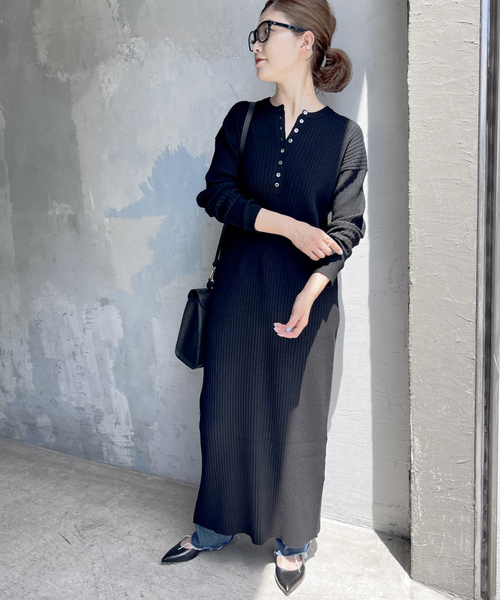 Spick＆Span 「Spick & Span」 ニットワンピース FREE ネイビー