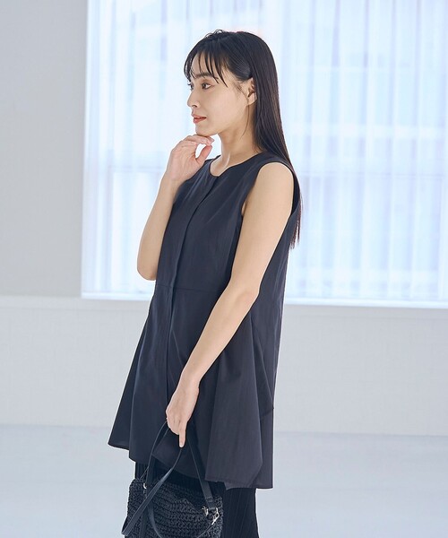 RONEL ブラウス シャツ ライトノースリーブチュニックブラウス
