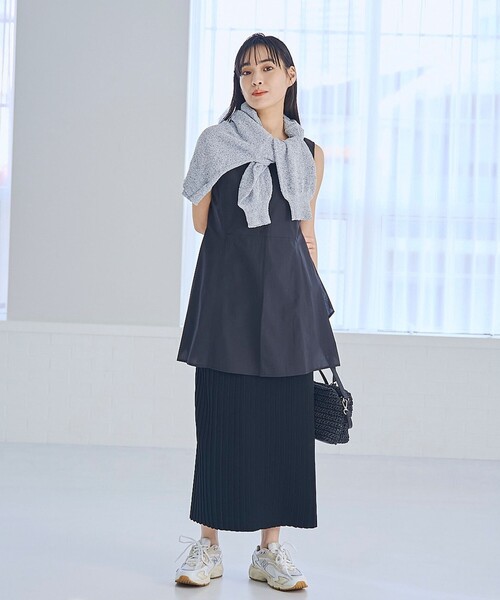 RONEL ブラウス シャツ ライトノースリーブチュニックブラウス