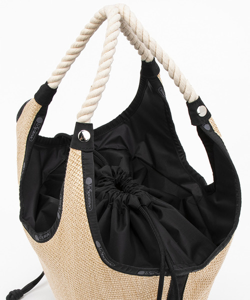 LeSportsac トートバッグ LG DIAMOND TOTE ブラックラフィア