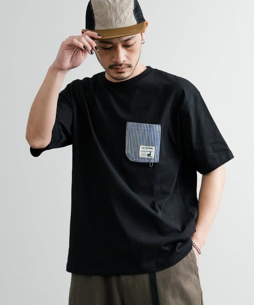 tシャツ CAPTAIN STAG キャプテンスタッグ オーバーサイズ ポケット付きワンポイントロゴクルーネック半袖Tシャツ メンズ レディース | CAPTAIN STAG | 10