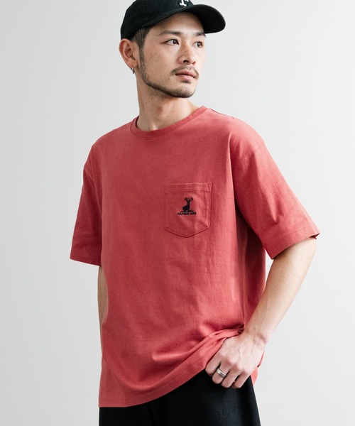 tシャツ CAPTAIN STAG キャプテンスタッグ オーバーサイズ ポケット付きワンポイントロゴクルーネック半袖Tシャツ メンズ レディース | CAPTAIN STAG | 08