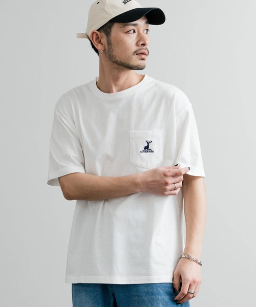 tシャツ CAPTAIN STAG キャプテンスタッグ オーバーサイズ ポケット付きワンポイントロゴクルーネック半袖Tシャツ メンズ レディース | CAPTAIN STAG | 14