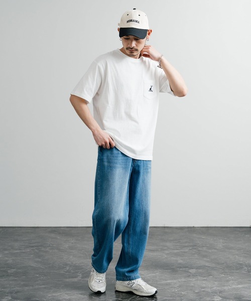 tシャツ CAPTAIN STAG キャプテンスタッグ オーバーサイズ ポケット付きワンポイントロゴクルーネック半袖Tシャツ メンズ レディース | CAPTAIN STAG | 15