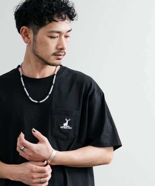 tシャツ CAPTAIN STAG キャプテンスタッグ オーバーサイズ ポケット付きワンポイントロゴクルーネック半袖Tシャツ メンズ レディース | CAPTAIN STAG | 20