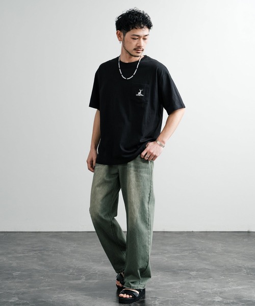 tシャツ CAPTAIN STAG キャプテンスタッグ オーバーサイズ ポケット付きワンポイントロゴクルーネック半袖Tシャツ メンズ レディース | CAPTAIN STAG | 21