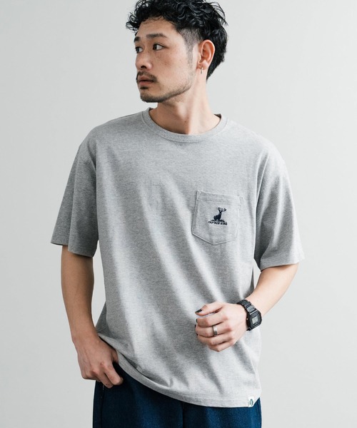 tシャツ CAPTAIN STAG キャプテンスタッグ オーバーサイズ ポケット付きワンポイントロゴクルーネック半袖Tシャツ メンズ レディース | CAPTAIN STAG | 26