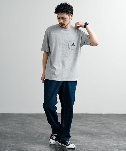 tシャツ CAPTAIN STAG キャプテンスタッグ オーバーサイズ ポケット付きワンポイントロゴクルーネック半袖Tシャツ メンズ レディース | CAPTAIN STAG | 27