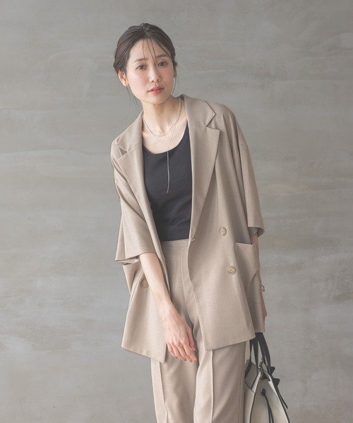 GLOBAL WORK ジャケット テーラードジャケット お手入れラクラク
