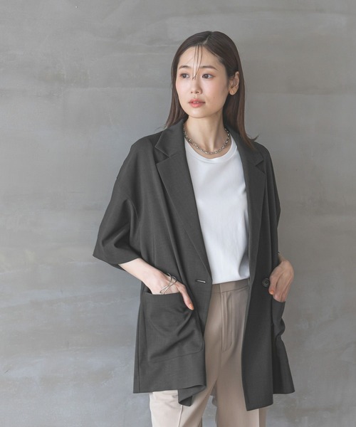GLOBAL WORK ジャケット テーラードジャケット お手入れラクラク