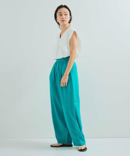 【新品】LE CERCLE par ropé 麻調リラックスワイドパンツ セール】麻調リラックスワイドパンツ（その他パンツ）｜LE