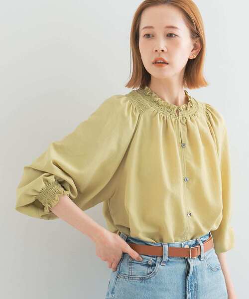「URBAN RESEARCH ROSSO WOMEN」 7分袖ブラウス FREE イエロー系その他 レディース